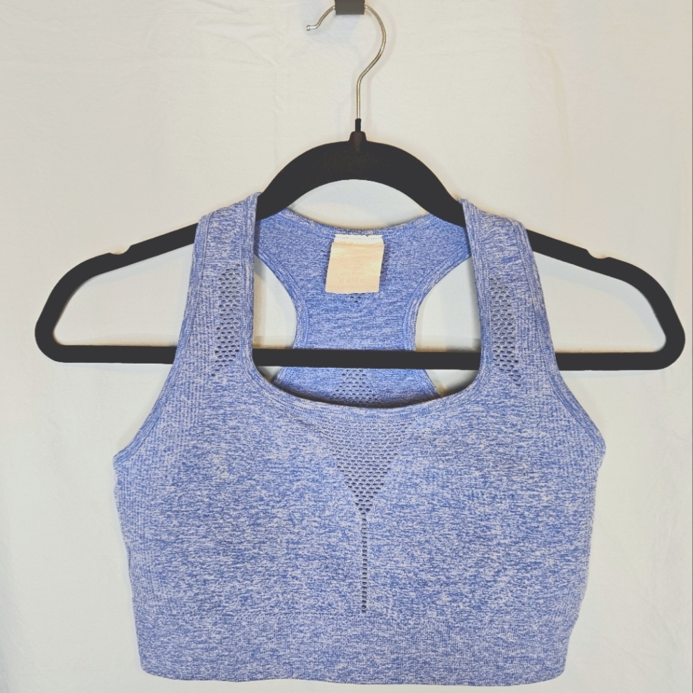 BuffBunny Collection Recharge Seamless Sports Bra in Blue - Size M